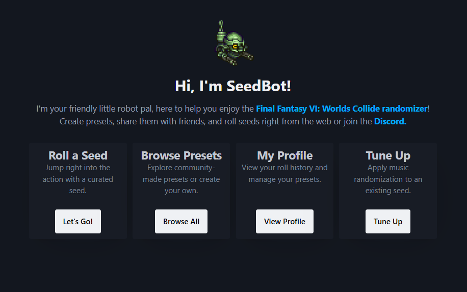 SeedBot Interface Screenshot